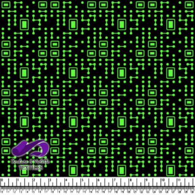 Motif de Carte Circulaire Verte sur Fond Noir