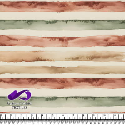 Earth Tone Watercolor Striped Fabric Pattern