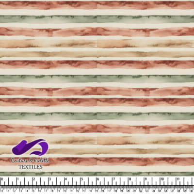 Earth Tone Watercolor Striped Fabric Pattern