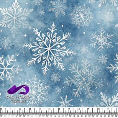 Motif de Flocon de Neige d'Hiver sur Fond Bleu