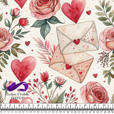 Romantic Love Letters and Roses Pattern