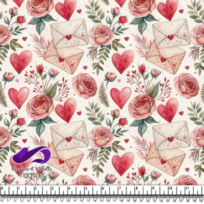 Romantic Love Letters and Roses Pattern