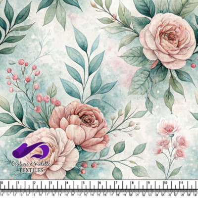 Motif de Roses Vintage et de Végétation