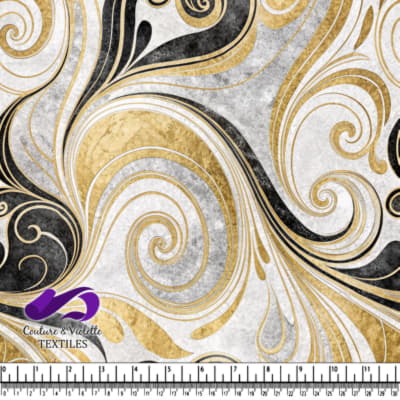 Elegant Gold and Black Swirl Pattern