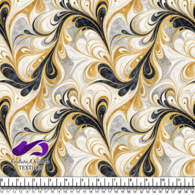 Motif Tourbillon Doré en Marbre