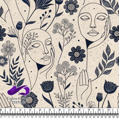 Floral Faces with Botanical Elements