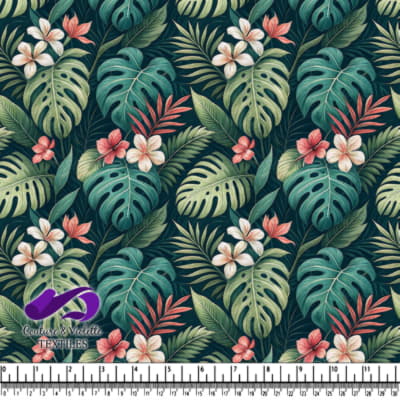 Tropical Leaves and Flowers Pattern