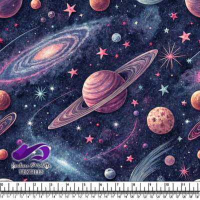 Espace Extérieur Coloré avec Planètes et Étoiles