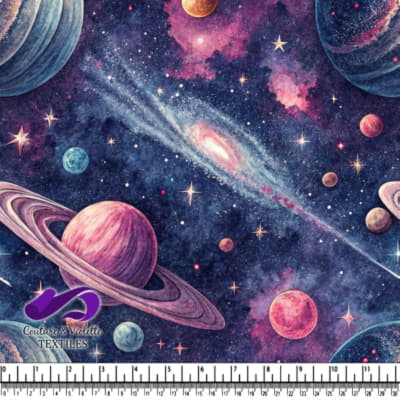 Planètes cosmiques colorées et paysage galactique