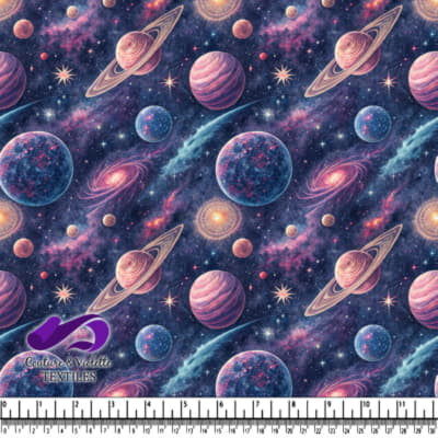 Colorful Galaxy and Planets Pattern