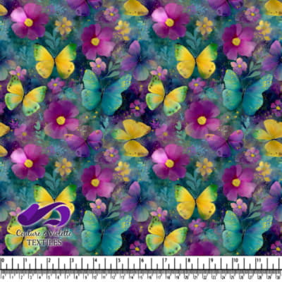 Vibrant Butterflies and Blossoms Pattern