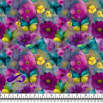 Colorful Butterflies and Vibrant Flowers