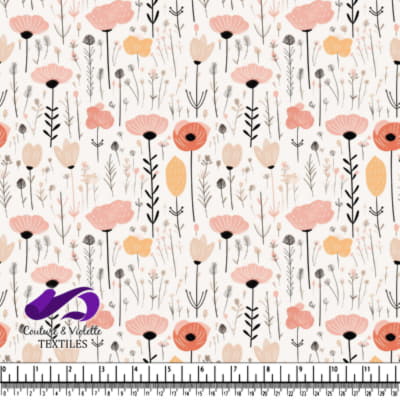 Motif de Fleurs Sauvages Pastel Minimaliste