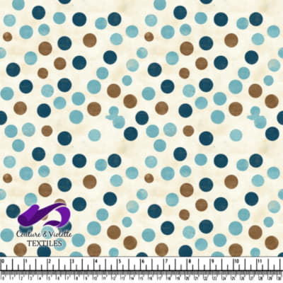 Motif à Pois Bleus et Marron