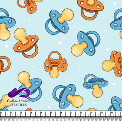 Blue and Orange Pacifier Pattern