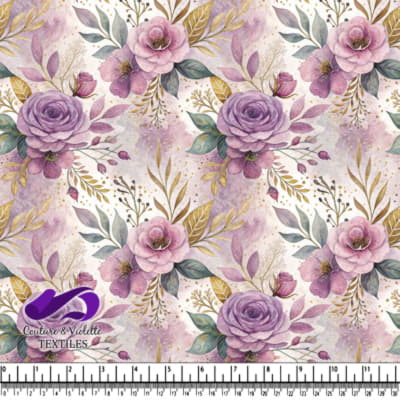Soft Purple and Gold Floral Pattern