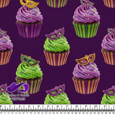 Motif de Cupcakes de Mardi Gras