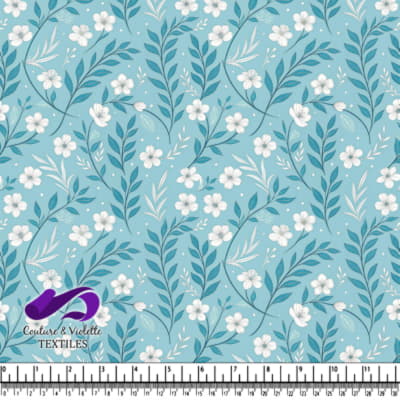Blue and White Floral Pattern Design