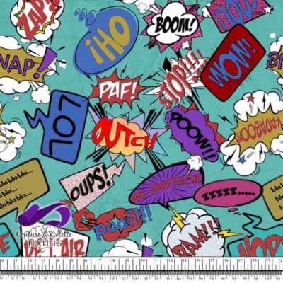 Comic book - Bulles de dialogue LOL sur fond bleu-vert