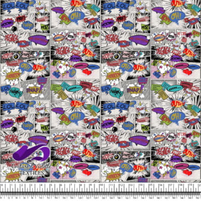 Comic book - Histoire en Mots Colorés sur Fond Blanc