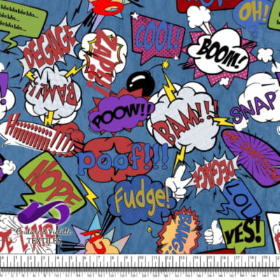 Comic book - Bulles de Dialogue Fudge sur Fond Bleu