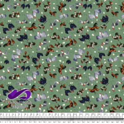 Coqs et poules - Volaille sur fond de vert londonien