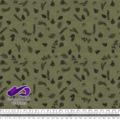 Conifères sur Fond Olive