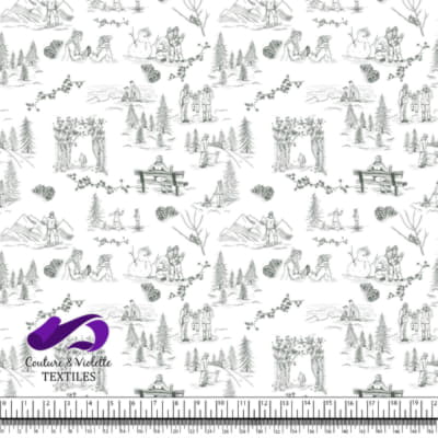 Toile de Jouy - Hiver - Dark sage