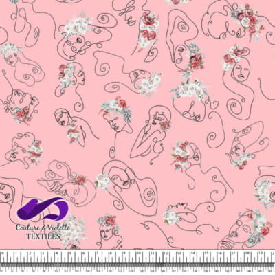 Pour le Rose - Couronnes de roses sur fond de fraise