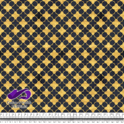 Géo art déco - Trèfles dorés - After midnight blue