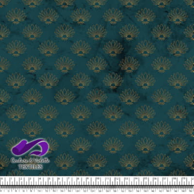 Geo art déco - Coquilles dorées - Sarcelle profond