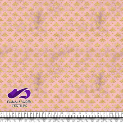 Geo art déco - Fleurs dorées - First blush pink