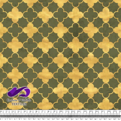 Geo art déco - Trèfles dorés - Olive