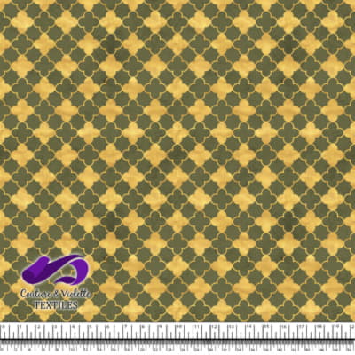 Geo art déco - Trèfles dorés - Olive