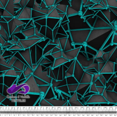 Black polygon - Turquoise - Chrome