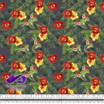 Tropical - Jungle hibiscus  - Anthracite