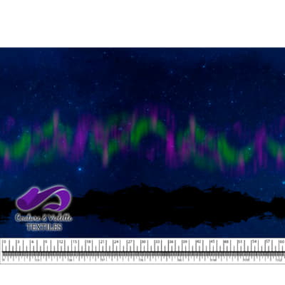 Night sky - Montagne avec aurore boréale verte