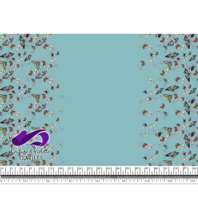 Papillon - Bordure - Dusty aqua