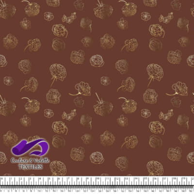 Fleurs automne - Gold - Downtown brown