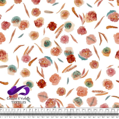 Monstera - Roses - Blanc