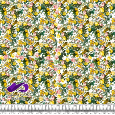 Microfleurs - Roses jaunes sur fond blanc