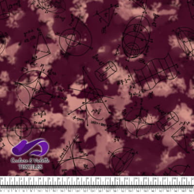 Techno - Mathématiques - Noir sur fond rouge