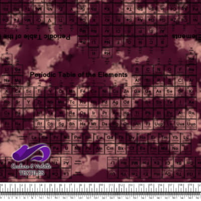 Techno - Tableau périodique - Noir sur fond rouge