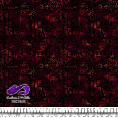 Techno - Circuit - Black on red background